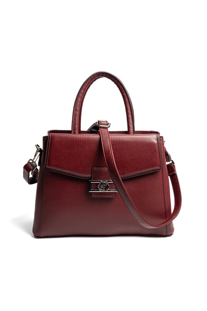Silver Polo Bordo - Bordo Düz Kadın El Çantası SP1264