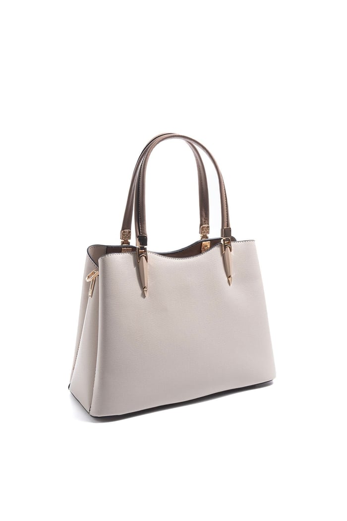 Silver & Polo SP1205 Kadın El Çantası Düz Bej-Latte