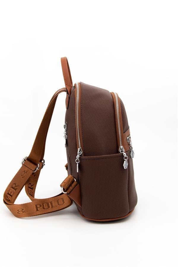 Silver Polo Kahve - Taba Petek Kadın Sırt Çantası SP1161