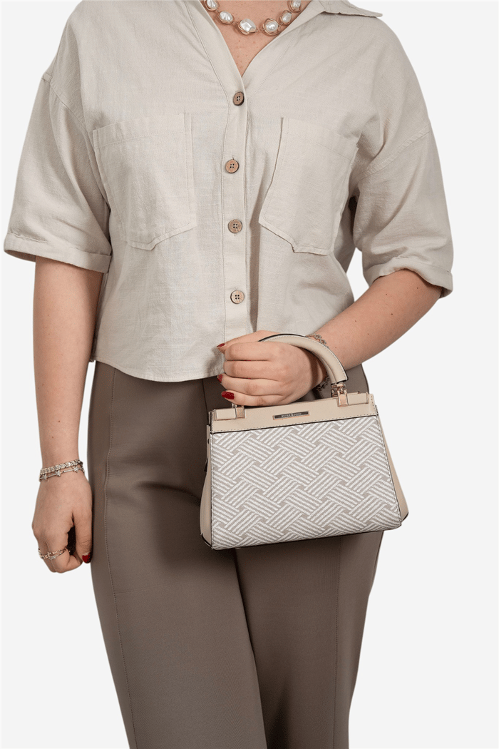 Silver & Polo SP1193 Kadın El Çantası Ç.Örgü Bej-Kum