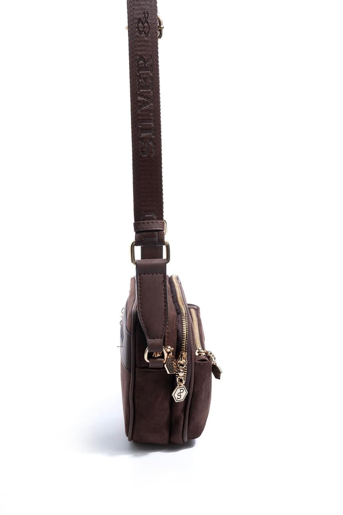 Silver & Polo SP1162 Kadın Çapraz Çanta Süet Kahve