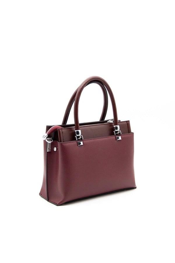 Silver Polo Bordo - Bordo Düz Kadın El Çantası SP826