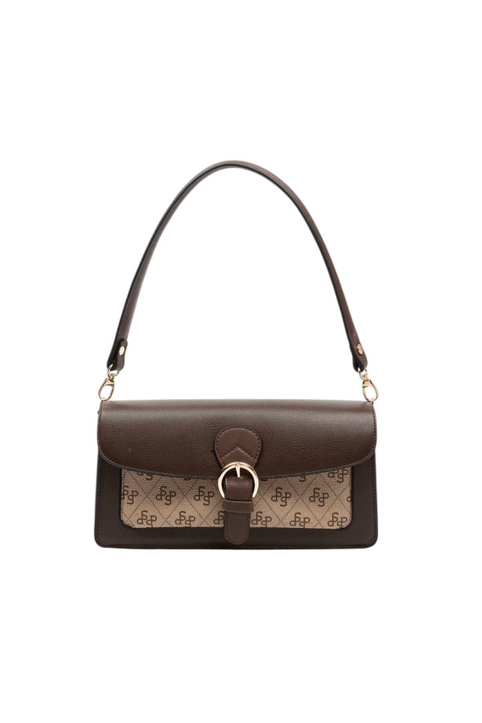 Silver Polo Kahve - M178 Koyu Bej - Kahve Düz Kadın Omuz Çantası SP1279