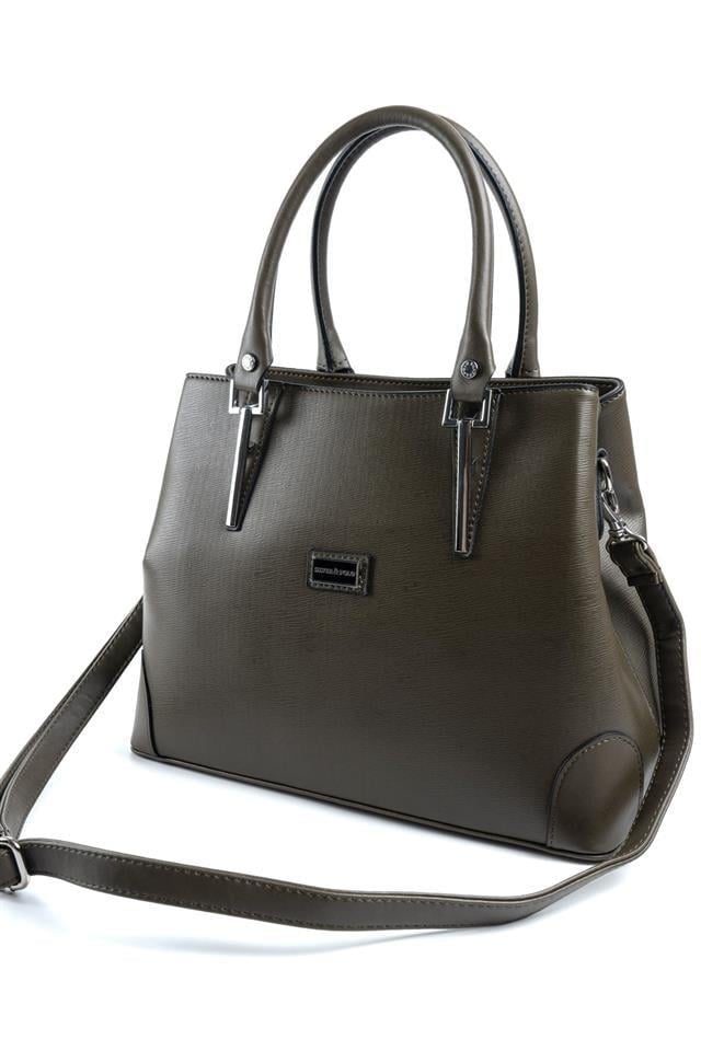 Silver & Polo SP667 Kadın El Çantası Düz Zeytuni