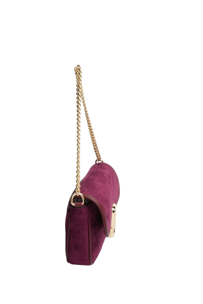Silver Polo Bordo - Bordo Süet Kadın Omuz Çantası SP1171