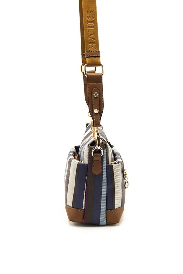 Silver & Polo SP1110 Kadın Çapraz Çanta Ekose Mix-Taba