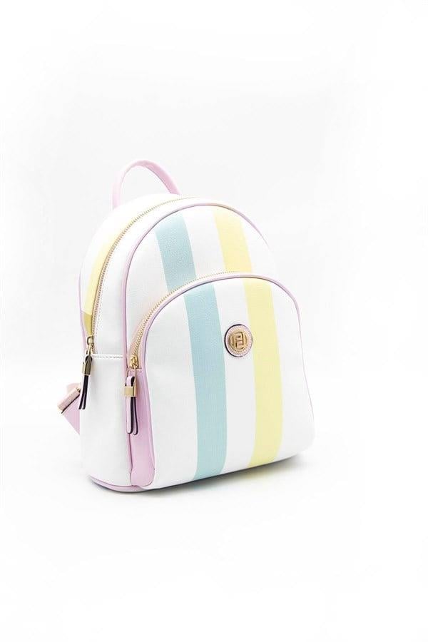 Silver & Polo SP1062 Kadın Sırt Çantası Ekose Lila-Pembe