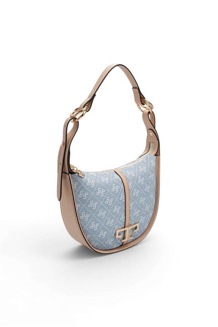 Silver Polo Mavi - Ten Monogram Kadın Omuz Çantası SP1270