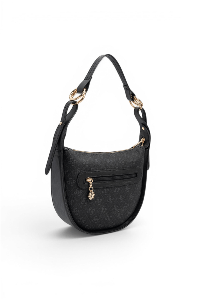 Silver & Polo SP1270 Kadın Omuz Çantası Monogram Siyah-Siyah
