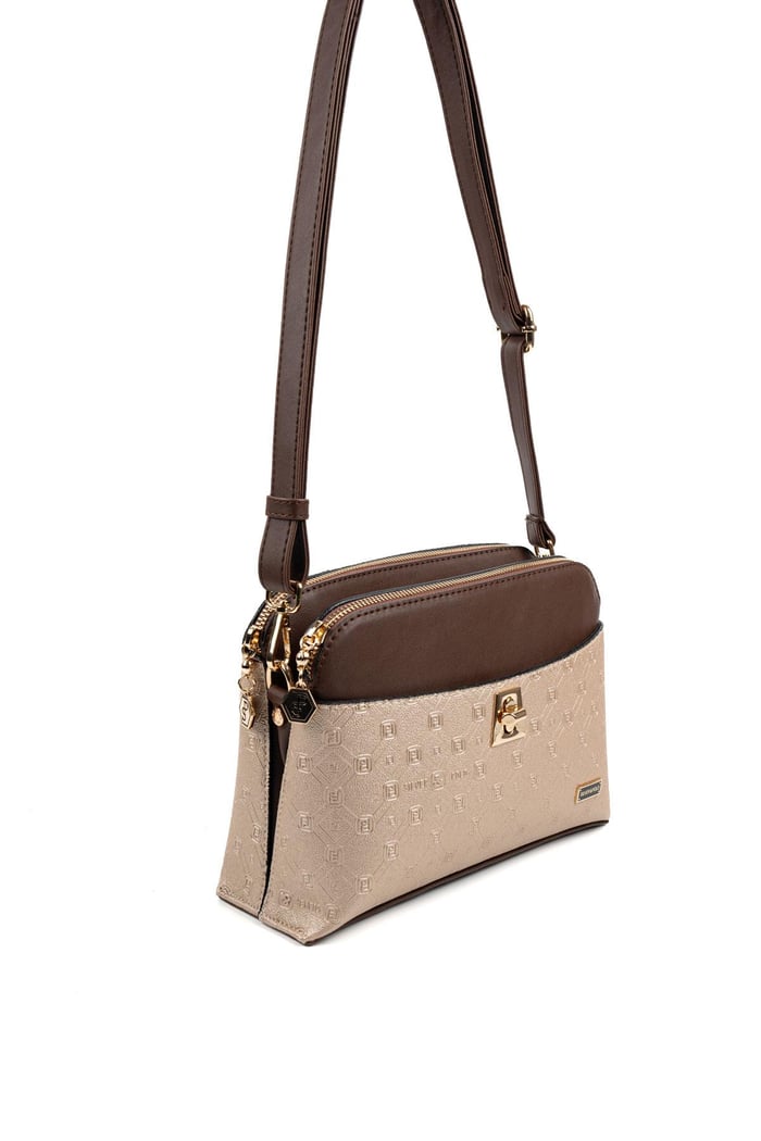 Silver Polo Nut - Kahve Logolu Kadın Çapraz Çanta SP623