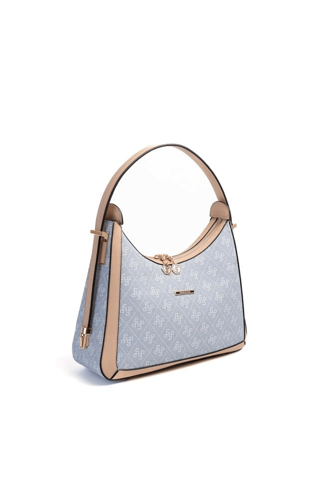 Silver & Polo SP1187 Kadın Omuz Çantası Monogram Mavi-Ten