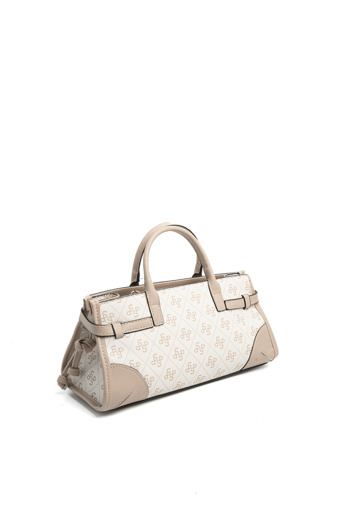 Silver Polo Bej - Kum Monogram Kadın El Çantası SP1260