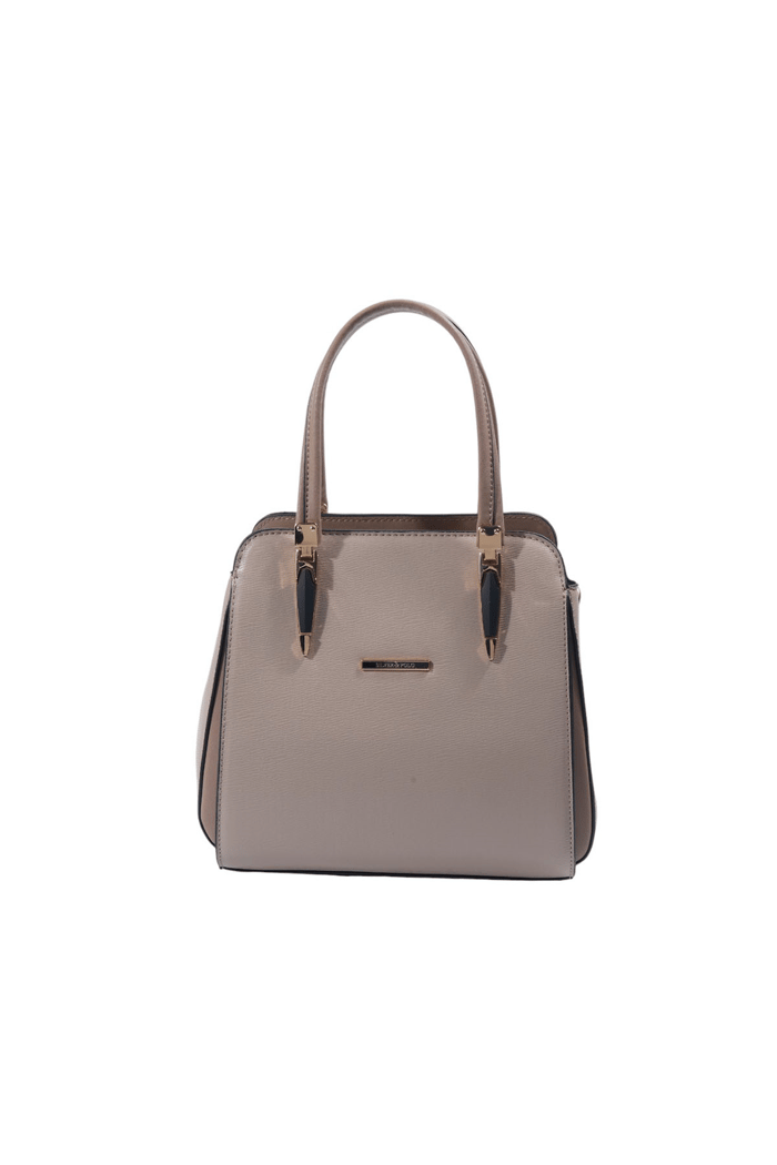Silver Polo Koyu Bej - Latte Düz Kadın El Çantası SP1136