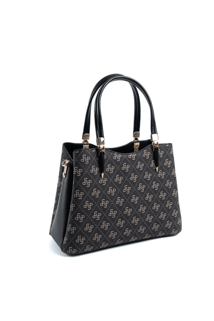 Silver & Polo SP1205 Kadın El Çantası Monogram Füme-Siyah