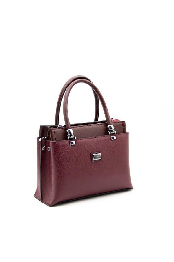 Silver Polo Bordo - Bordo Düz Kadın El Çantası SP826