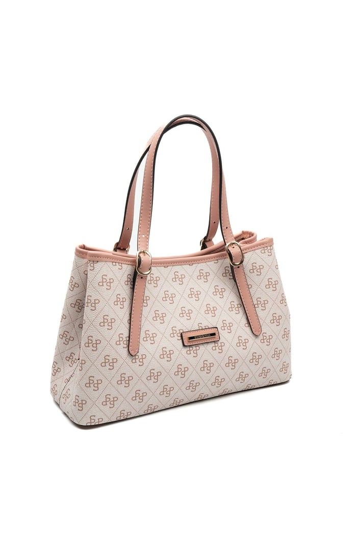 Silver & Polo SP1252 Kadın El Çantası Monogram Pembe-Somon