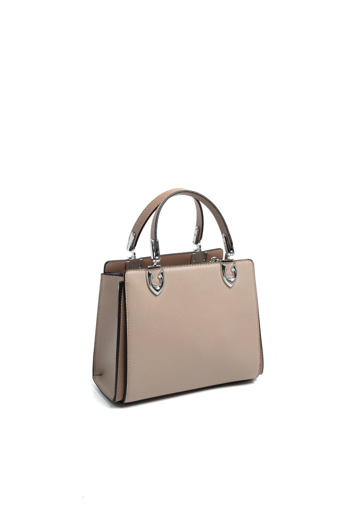 Silver & Polo SP1133 Kadın El Çantası Düz Koyu Bej-Latte