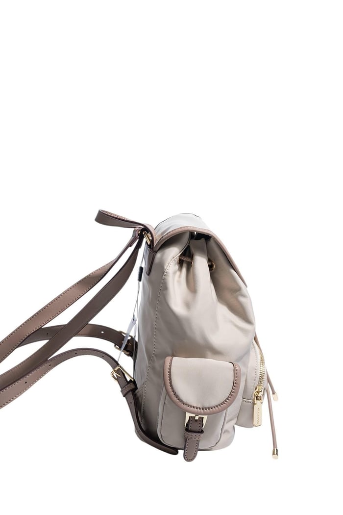 Silver Polo Bej - Kum Saten Kadın Sırt Çantası SP1207
