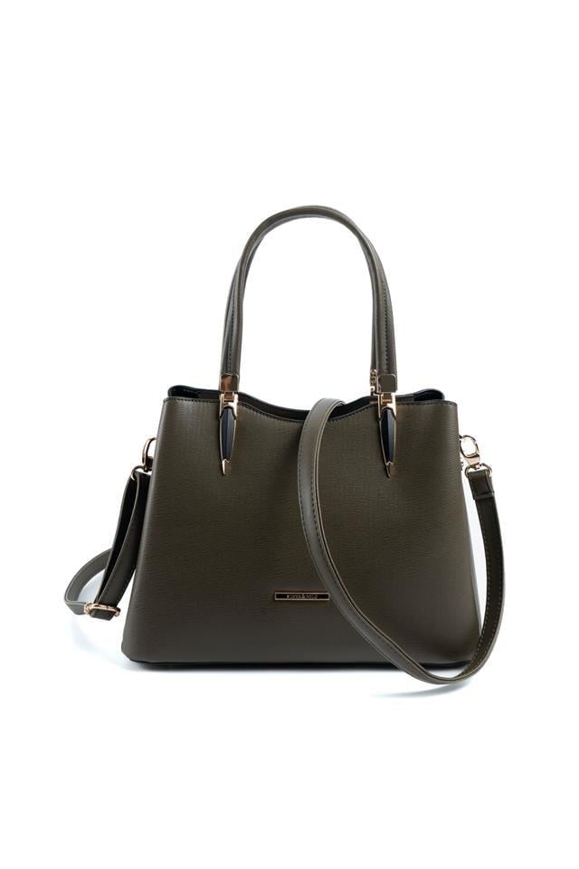 Silver & Polo SP1205 Kadın El Çantası Düz Zeytuni