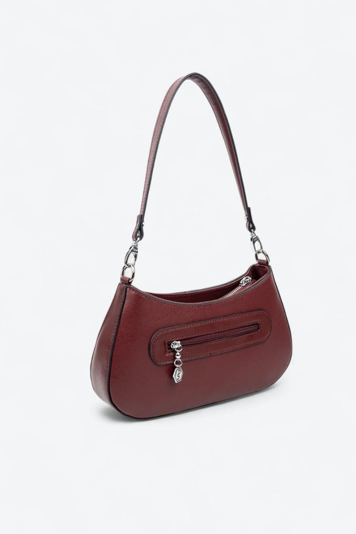 Silver Polo Bordo - Bordo Düz Kadın Omuz Çantası SP1251