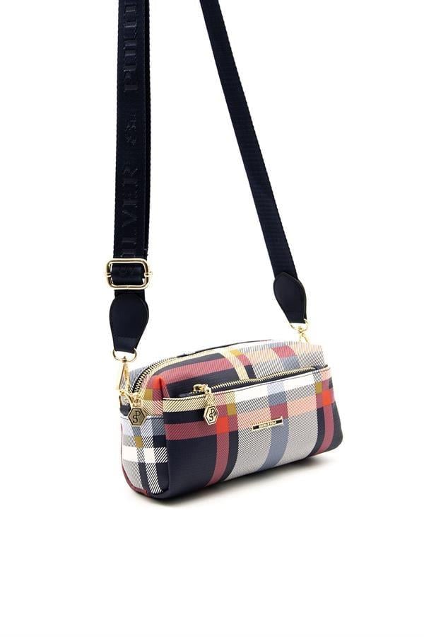 Silver & Polo SP1142 Kadın Çapraz Çanta Ekose Lacivert