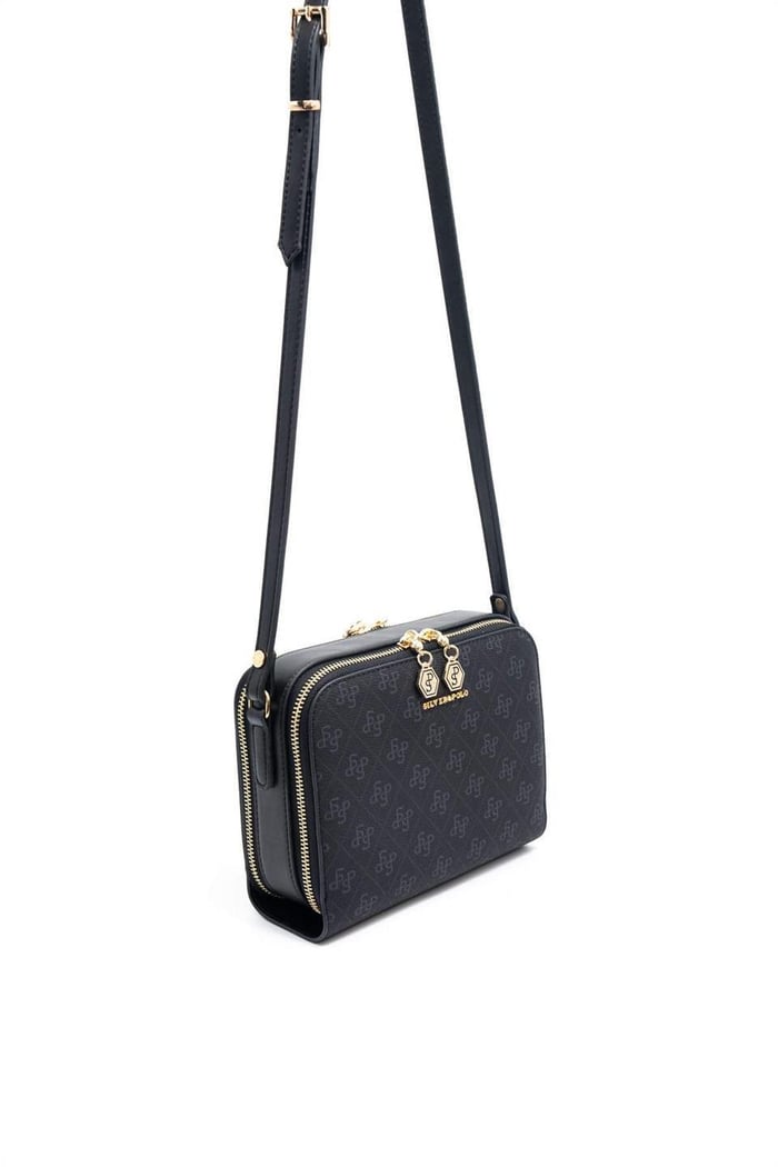 Silver & Polo SP888 Kadın Çapraz Çanta Monogram Siyah