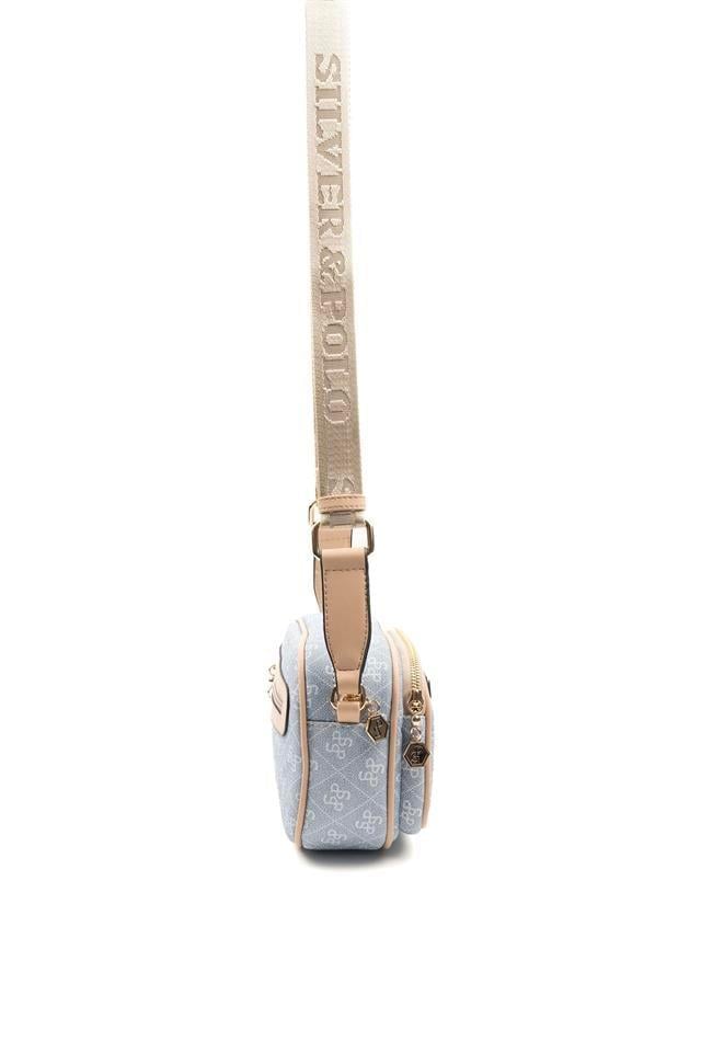 Silver Polo Mavi - Ten Monogram Kadın Çapraz Çanta SP1111