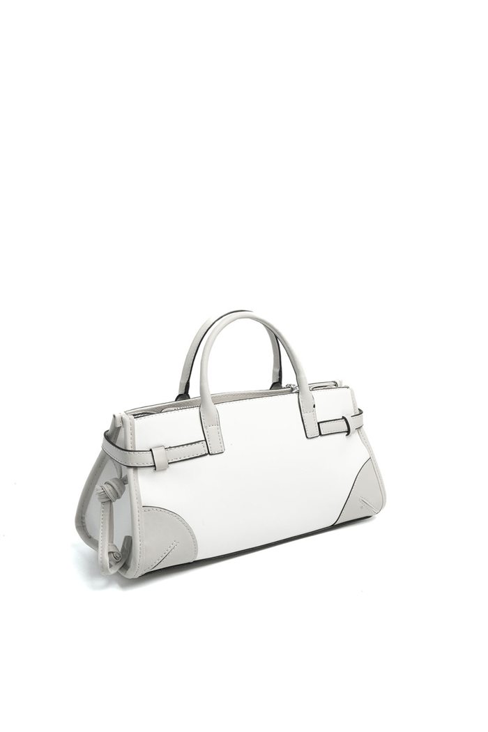 Silver & Polo SP1260 Kadın El Çantası Düz Beyaz-A.Gri