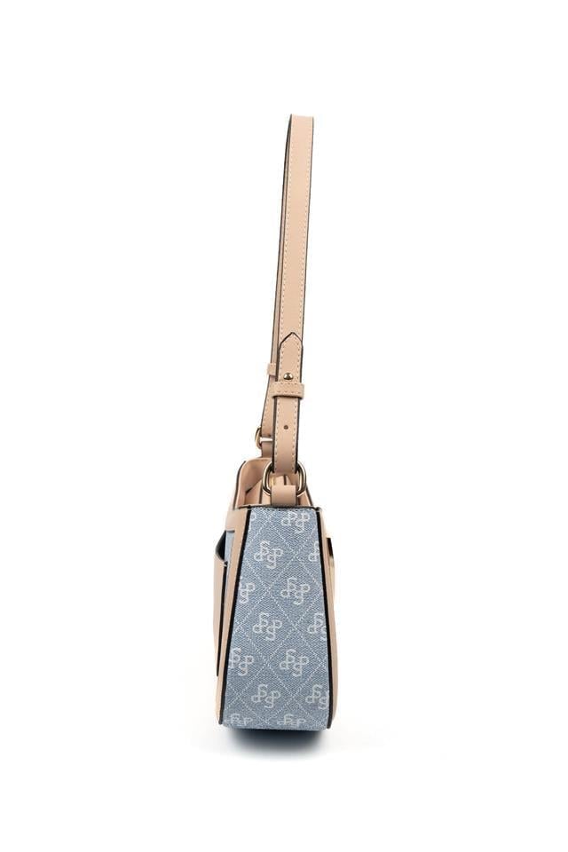 Silver Polo Mavi - Ten Monogram Kadın Çapraz Çanta SP1132