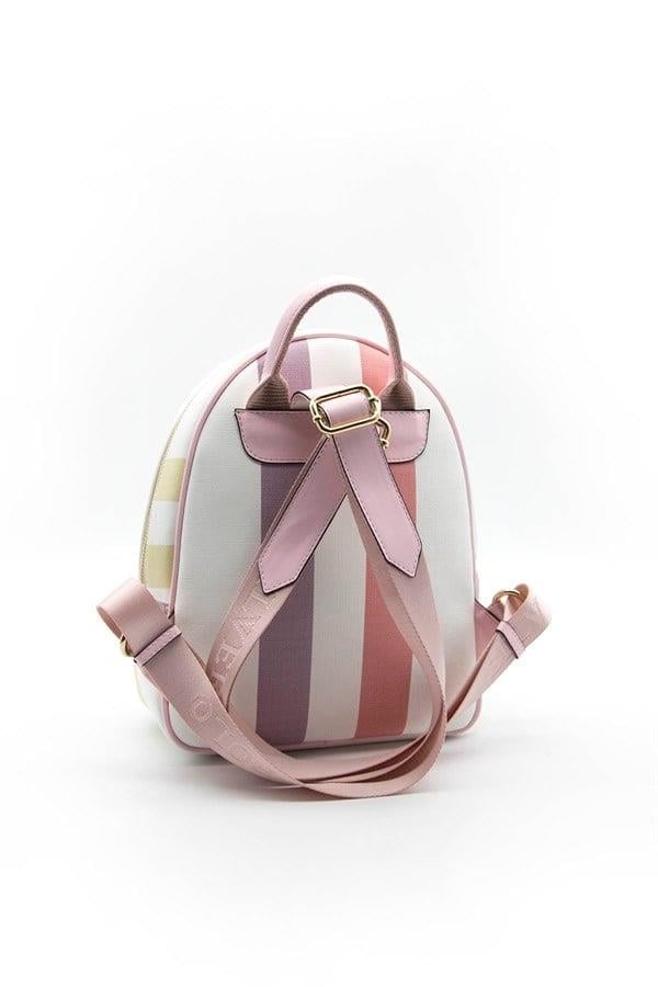 Silver Polo Lila - Pembe Ekose Kadın Sırt Çantası SP945