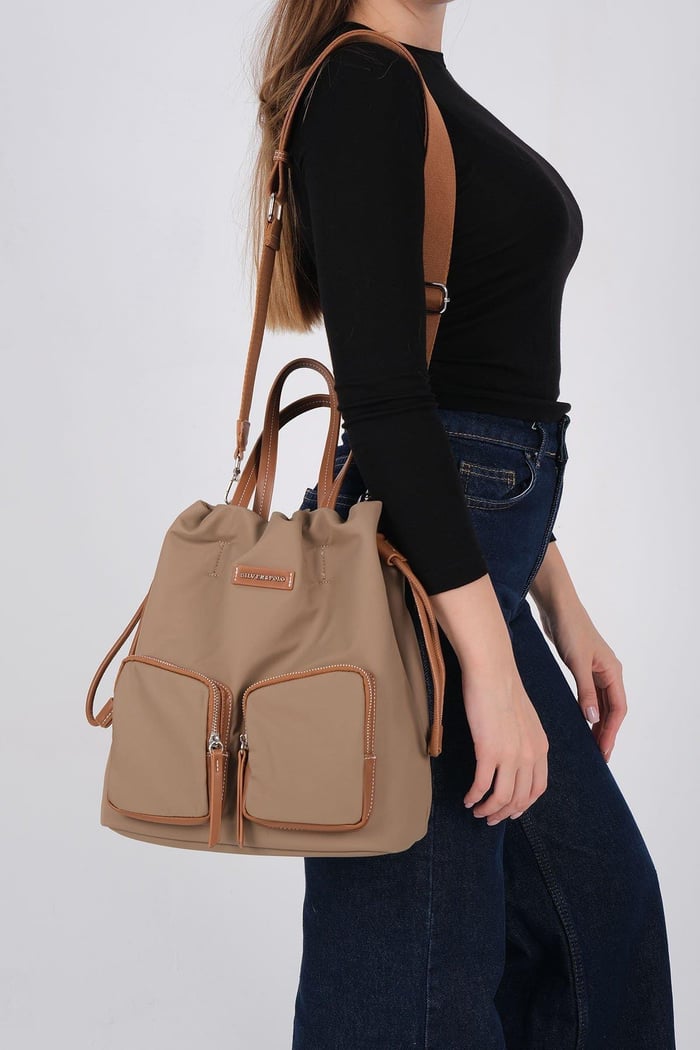 Silver & Polo SP1232 Kadın Sırt Çantası  Vizon-Taba