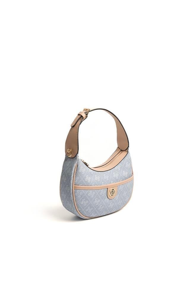 Silver & Polo SP1194 Kadın Omuz Çantası Monogram Mavi-Ten