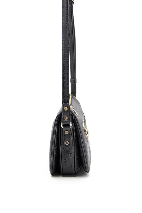 Silver Polo Siyah - Siyah Logolu Kadın Çapraz Çanta SP818