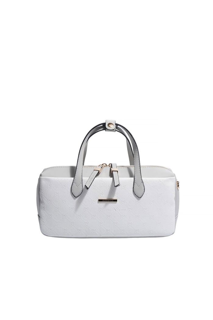 Silver & Polo SP1276 Kadın El Çantası Logolu Beyaz-A.Gri