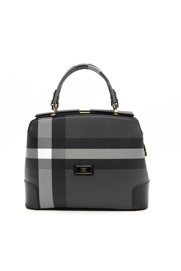 Silver & Polo SP706 Kadın El Çantası Ekose Siyah