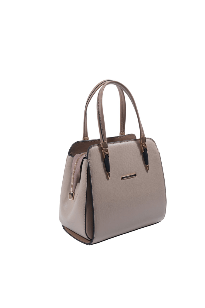 Silver Polo Koyu Bej - Latte Düz Kadın El Çantası SP1136