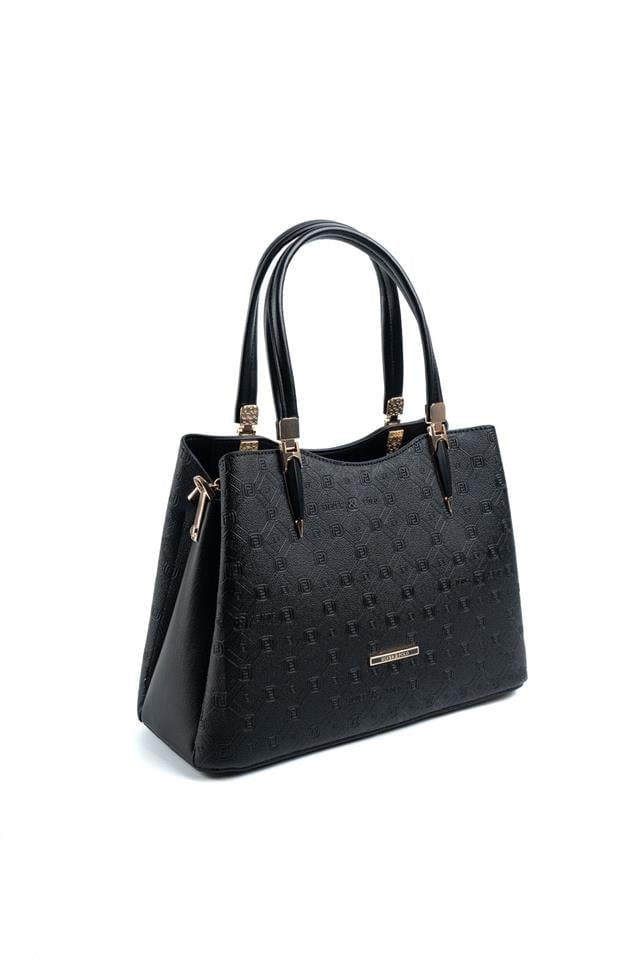 Silver & Polo SP1205 Kadın El Çantası Logolu Siyah