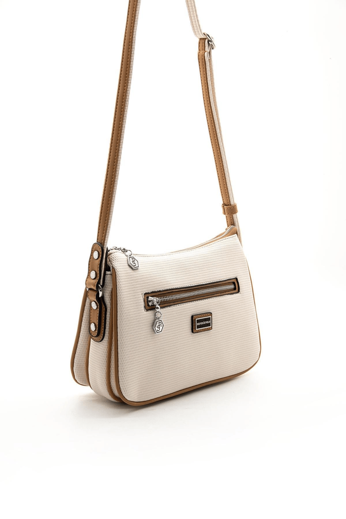 Silver & Polo SP818 Kadın Çapraz Çanta Petek Bej-A.Taba