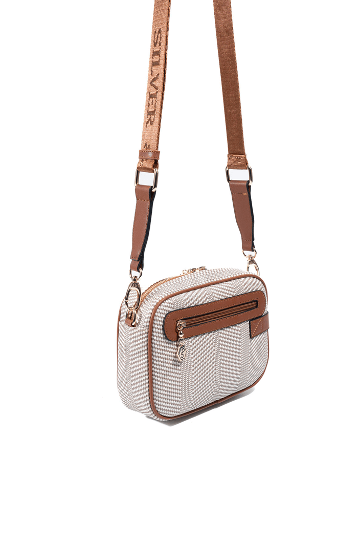 Silver & Polo SP1256 Kadın Çapraz Çanta Hasır Bej-Taba