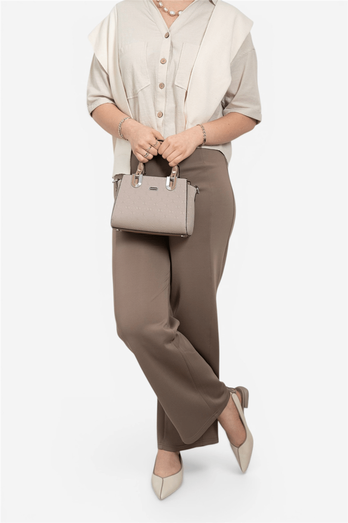 Silver Polo A.Vizon - Latte Fashion Kadın El Çantası SP1281