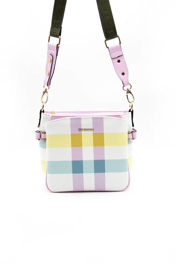 Silver & Polo SP884 Kadın Çapraz Çanta Ekose Lila-Pembe