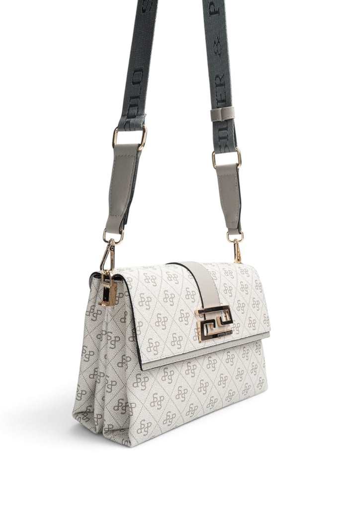 Silver Polo A.Gri - Gri Monogram Kadın Çapraz Çanta SP1009