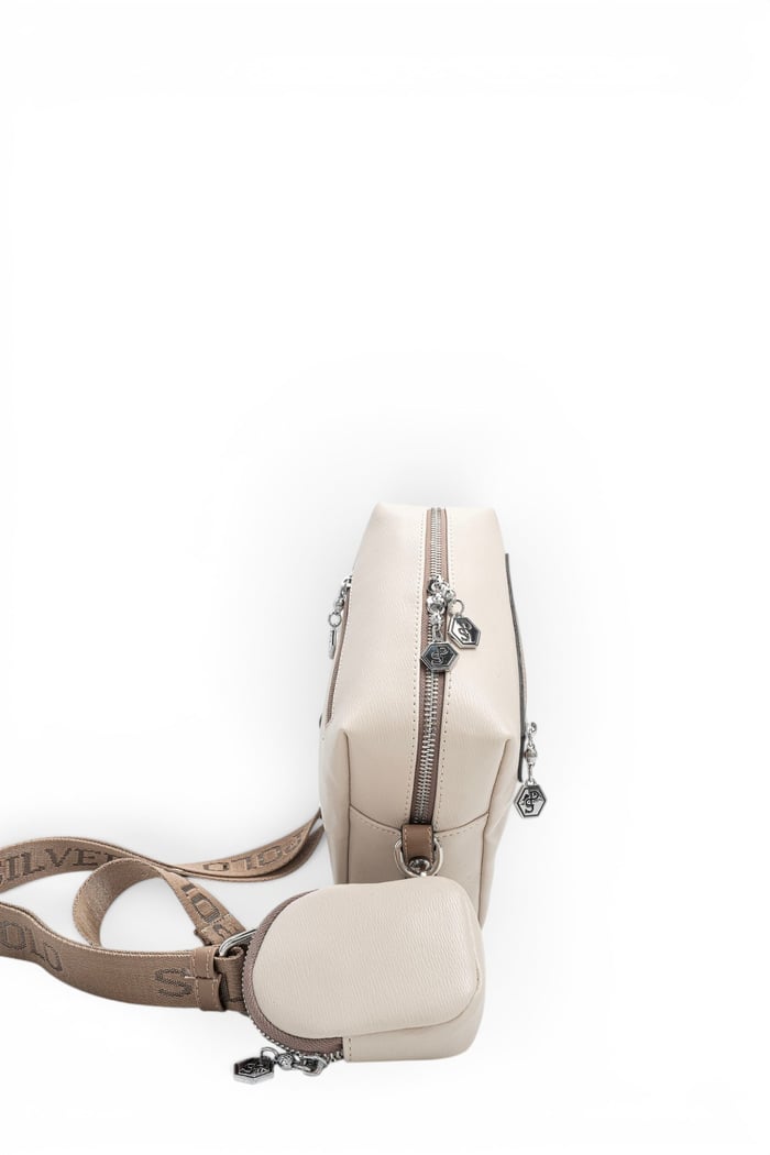 Silver Polo Bej - Latte Düz Kadın Çapraz Çanta SP1038