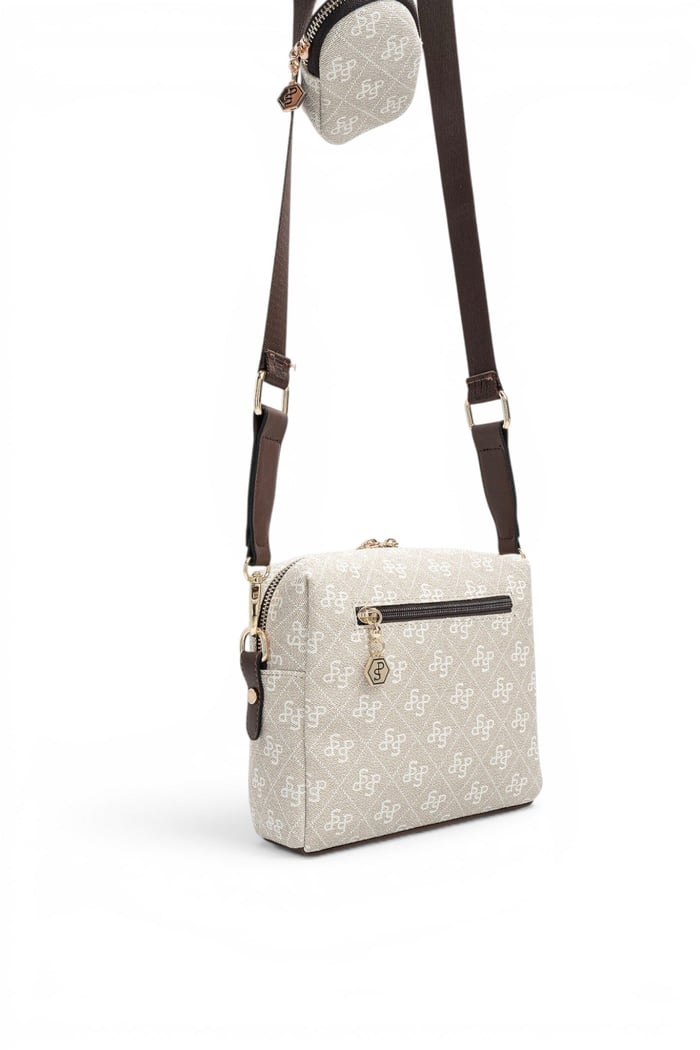 Silver Polo Taş - Kahve Monogram Kadın Çapraz Çanta SP1038