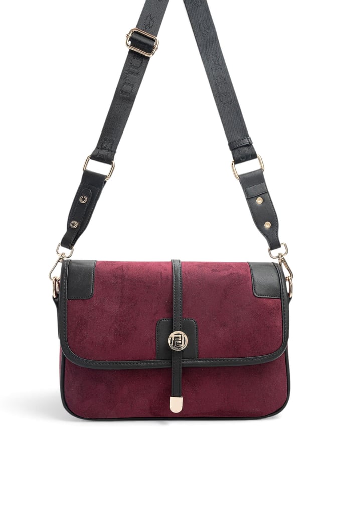 Silver Polo Bordo - Siyah Süet Kadın Çapraz Çanta SP1182