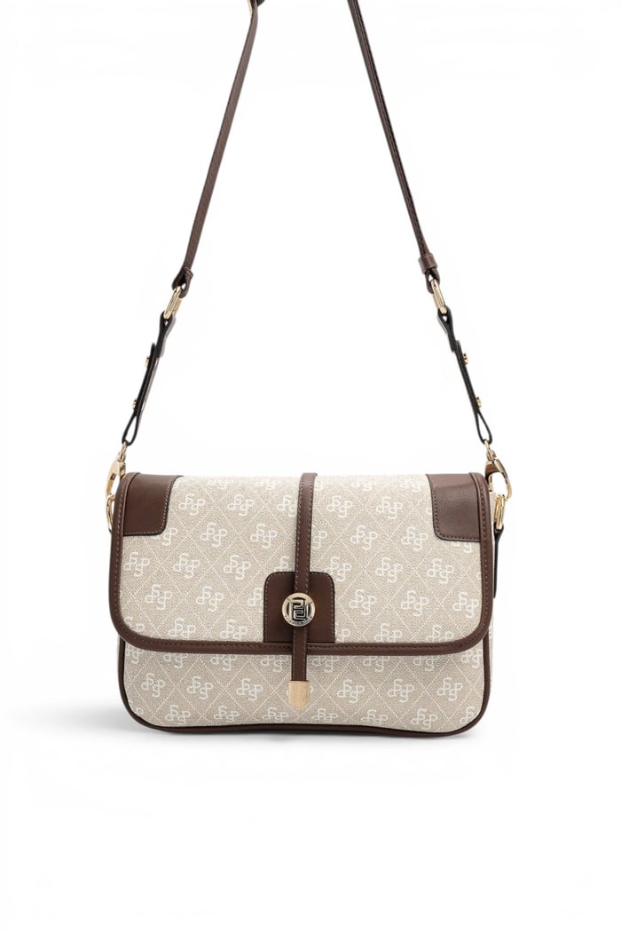 Silver Polo Taş - Kahve Monogram Kadın Çapraz Çanta SP1182