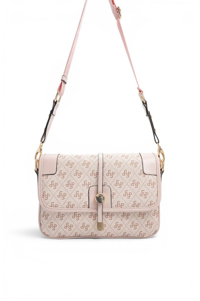 Silver Polo Pembe - Pudra Monogram Kadın Çapraz Çanta SP1182
