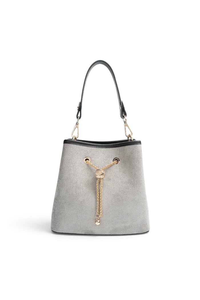 Silver Polo Füme - Siyah Süet Kadın Çapraz Çanta SP1266