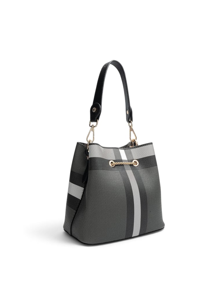 Silver Polo Siyah - Siyah Ekose Kadın Çapraz Çanta SP1266