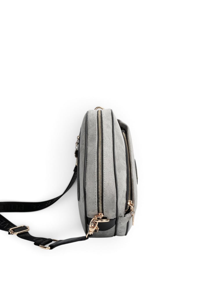 Silver Polo Füme - Siyah Süet Kadın Çapraz Çanta SP1267